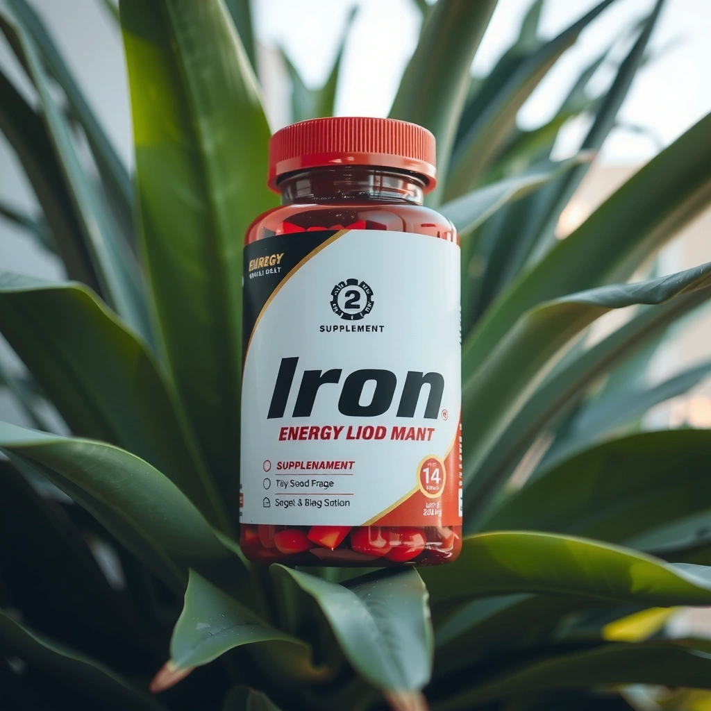 Envase de suplemento de Hierro para energía